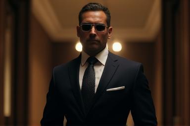 Image representing a bodyguard in a formal setting.